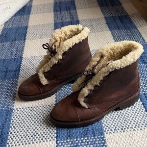 Vintage Polo Ralph Lauren Brown Shearling-Lined Women's Boots